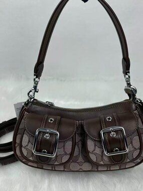 COACH Ashton Bag In Signature Jacquard Shoulder/Crossbody CBJ00 Silver/Oak/Maple